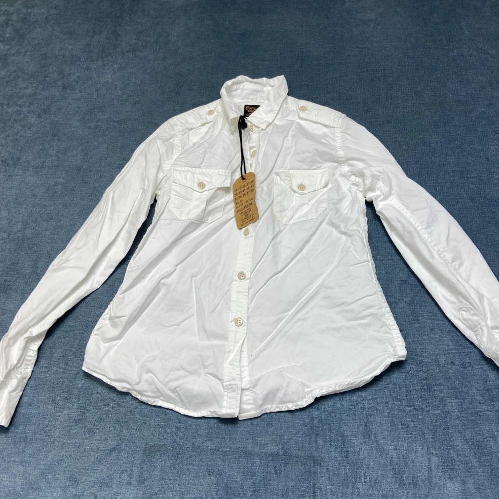 Civilianaire Wash And Wear Shirt Womens Medium White Cotton Pockets Button Up